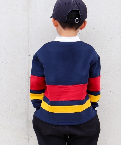 MAKE YOUR DAY（メイクユアデイ）の「ラガー風裏起毛プルオーバー■80～140cm（スウェット・キッズ・ネイビー/グリーン・110/140/130/100/90/80/120）」の17枚目の写真