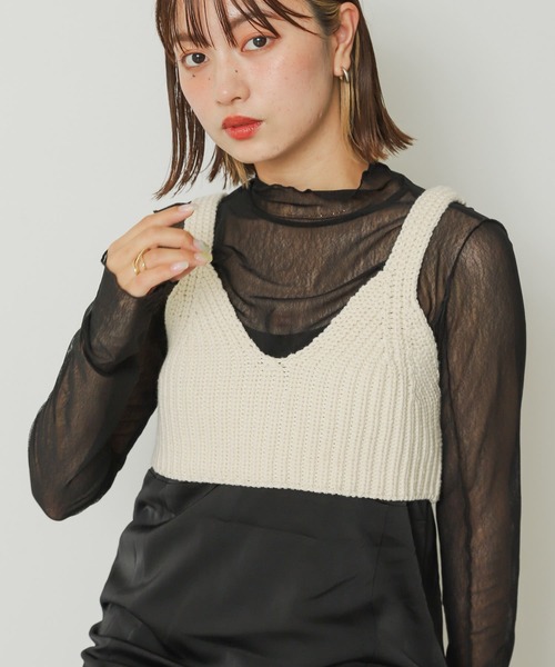 SENSE OF PLACE by URBAN RESEARCH(センスオブプレイスバイアーバンリサーチ)の「カタアゼニットビスチェ(ベスト・レディース・オフホワイト/ブラック/ダークブラウン・ONE)」の16枚目の写真