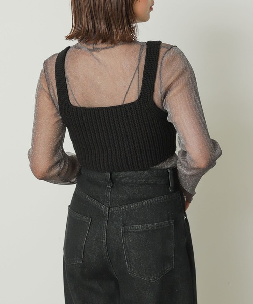 SENSE OF PLACE by URBAN RESEARCH(センスオブプレイスバイアーバンリサーチ)の「カタアゼニットビスチェ(ベスト・レディース・オフホワイト/ブラック/ダークブラウン・ONE)」の17枚目の写真