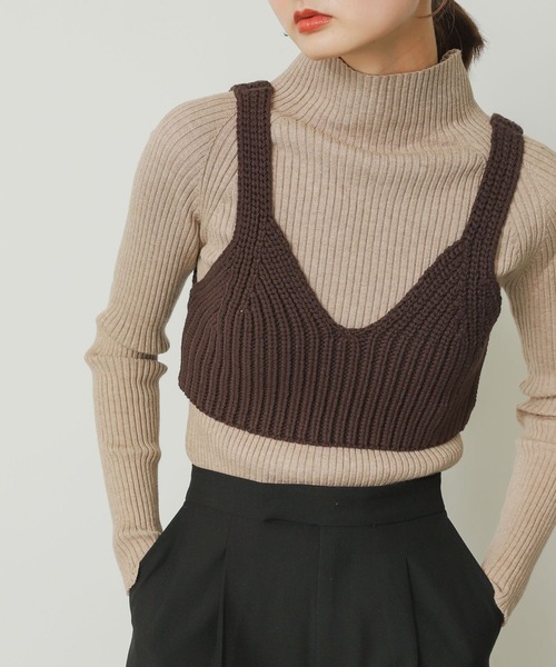 SENSE OF PLACE by URBAN RESEARCH(センスオブプレイスバイアーバンリサーチ)の「カタアゼニットビスチェ(ベスト・レディース・オフホワイト/ブラック/ダークブラウン・ONE)」の13枚目の写真