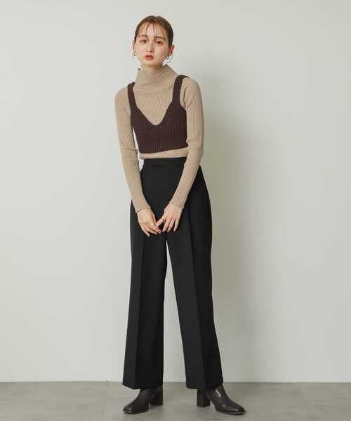 SENSE OF PLACE by URBAN RESEARCH(センスオブプレイスバイアーバンリサーチ)の「カタアゼニットビスチェ(ベスト・レディース・オフホワイト/ブラック/ダークブラウン・ONE)」の5枚目の写真