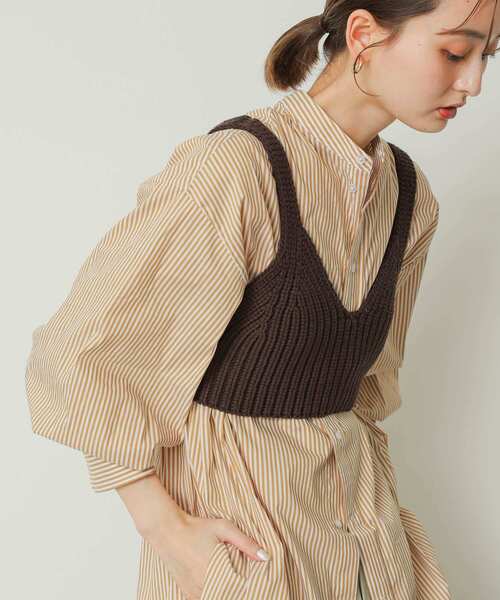 SENSE OF PLACE by URBAN RESEARCH(センスオブプレイスバイアーバンリサーチ)の「カタアゼニットビスチェ(ベスト・レディース・オフホワイト/ブラック/ダークブラウン・ONE)」の18枚目の写真