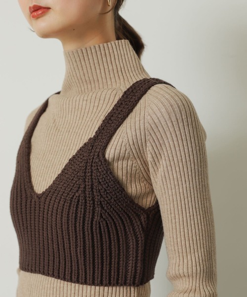 SENSE OF PLACE by URBAN RESEARCH(センスオブプレイスバイアーバンリサーチ)の「カタアゼニットビスチェ(ベスト・レディース・オフホワイト/ブラック/ダークブラウン・ONE)」の11枚目の写真