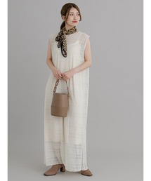 Te chichi | シャーリングメッシュロングワンピース(ワンピース)