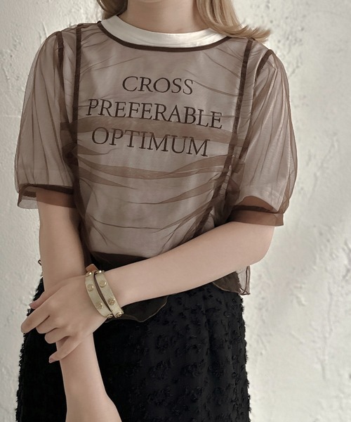 apres jour clair(アプレジュールクレア)の「【apres jour clair】チュールTシャツ【ZOZOTOWN限定アイテム】(Tシャツ/カットソー・レディース・ベージュ/グレー/ブラウン系その他・X-LARGE/フリー)」の17枚目の写真