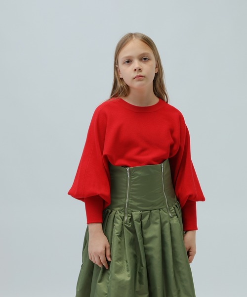 LOWRYS FARM（ローリーズファーム）の「１２Ｇボリュームスリーブプルオーバー　972779（ニット/セーター・キッズ・ブラック/レッド/ピンク・FREE）」の3枚目の写真