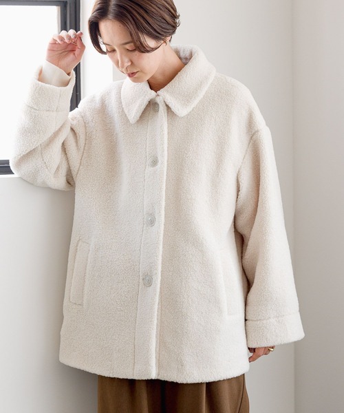 LEPSIM(レプシィム)の「ライトボアステンカラーコート 966962(ブルゾン・レディース・チャコールグレー/アイボリー/ブラウン系その他・FREE)」の6枚目の写真