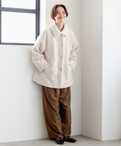 LEPSIM(レプシィム)の「ライトボアステンカラーコート 966962(ブルゾン・レディース・チャコールグレー/アイボリー/ブラウン系その他・FREE)」の11枚目の写真