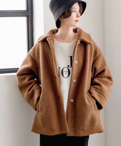 LEPSIM(レプシィム)の「ライトボアステンカラーコート 966962(ブルゾン・レディース・チャコールグレー/アイボリー/ブラウン系その他・FREE)」の16枚目の写真