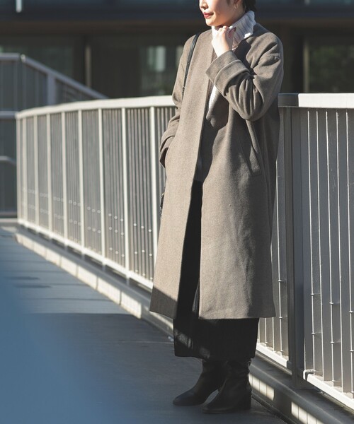 【美品】BEAMS F カシミヤ混ステンカラーコート ブラウン size48 極上のDUNKELD。｜BEAMS F（ビームスF）｜BEAMS
