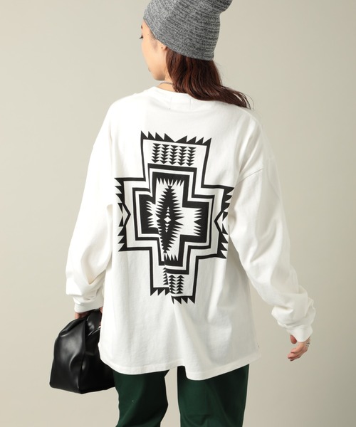 PENDLETON（ペンドルトン）の「【PENDLETON】Unisex Back Print Long Tee 3475-3004（Tシャツ/カットソー・メンズ・ホワイト/オフホワイト/ライトグレー/グレイッシュベージュ/ターコイズブルー/チャコールグレー/ブラック/ダークグリーン・L/S/M）」の2枚目の写真