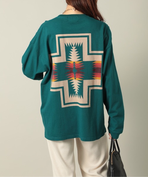 PENDLETON（ペンドルトン）の「【PENDLETON】Unisex Back Print Long Tee 3475-3004（Tシャツ/カットソー・メンズ・ホワイト/オフホワイト/ライトグレー/グレイッシュベージュ/ターコイズブルー/チャコールグレー/ブラック/ダークグリーン・L/S/M）」の8枚目の写真