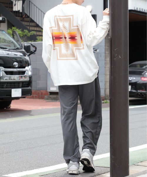 PENDLETON（ペンドルトン）の「【PENDLETON】Unisex Back Print Long Tee 3475-3004（Tシャツ/カットソー・メンズ・ホワイト/オフホワイト/ライトグレー/グレイッシュベージュ/ターコイズブルー/チャコールグレー/ブラック/ダークグリーン・L/S/M）」の12枚目の写真