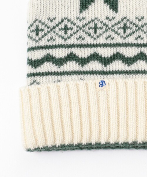 BEAMS BOY(ビームスボーイ)の「BEAMS BOY / 雪柄 ニットキャップ(ニットキャップ/ビーニー・レディース・ナチュラル/ネイビー・ONE SIZE)」の6枚目の写真