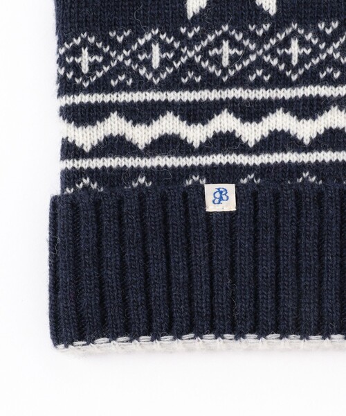BEAMS BOY(ビームスボーイ)の「BEAMS BOY / 雪柄 ニットキャップ(ニットキャップ/ビーニー・レディース・ナチュラル/ネイビー・ONE SIZE)」の7枚目の写真