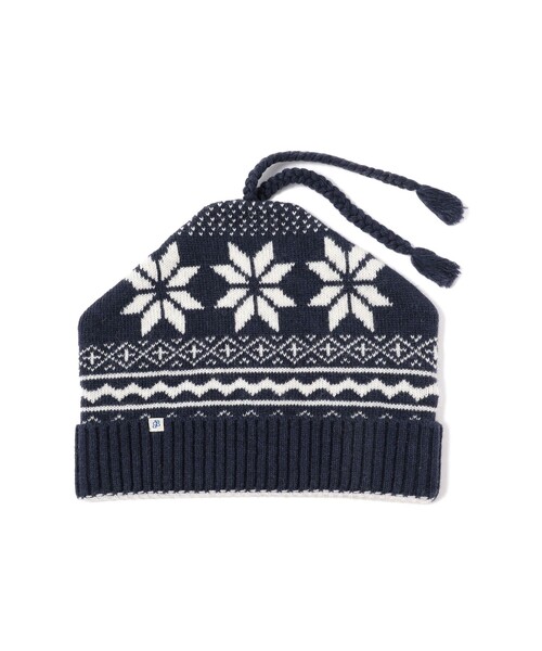 BEAMS BOY(ビームスボーイ)の「BEAMS BOY / 雪柄 ニットキャップ(ニットキャップ/ビーニー・レディース・ナチュラル/ネイビー・ONE SIZE)」の8枚目の写真