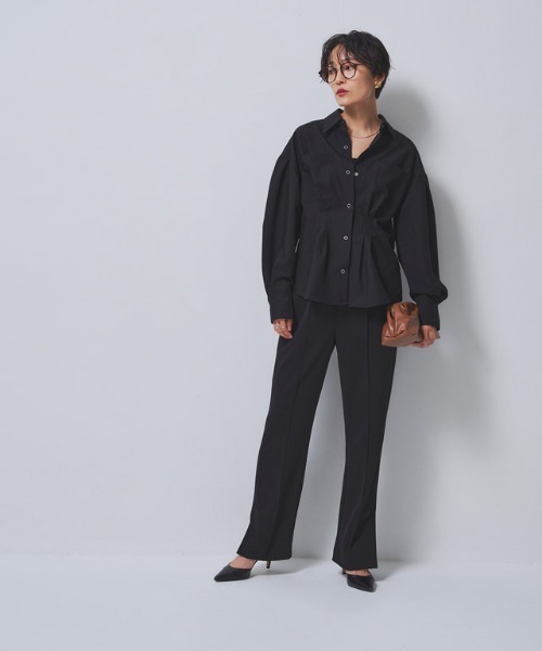 RASW（ラス）の「[RASW]ウエストタックシャツ（シャツ/ブラウス・レディース・ダークブラウン/ブラック・M/L）」の3枚目の写真
