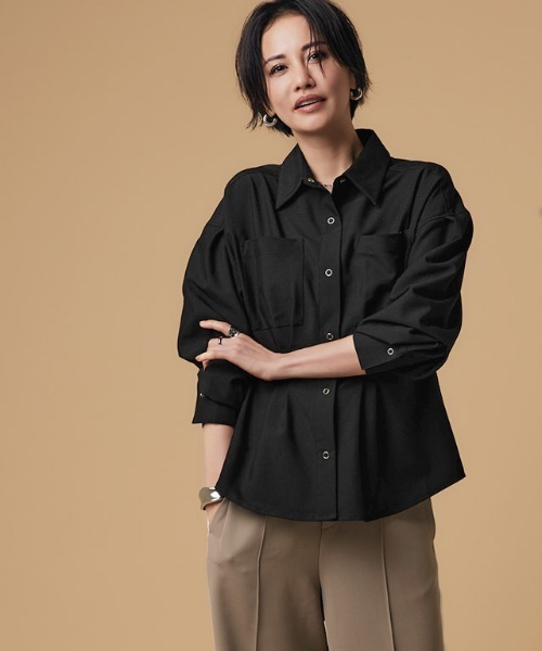 RASW（ラス）の「[RASW]ウエストタックシャツ（シャツ/ブラウス・レディース・ダークブラウン/ブラック・M/L）」の7枚目の写真