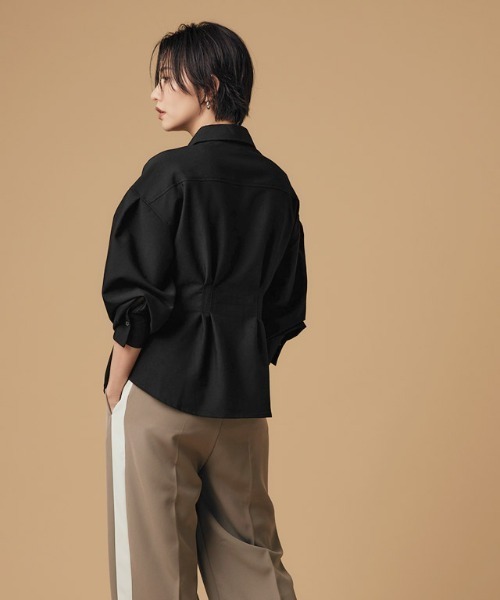 RASW（ラス）の「[RASW]ウエストタックシャツ（シャツ/ブラウス・レディース・ダークブラウン/ブラック・M/L）」の9枚目の写真