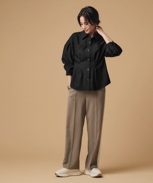 RASW（ラス）の「[RASW]ウエストタックシャツ（シャツ/ブラウス・レディース・ダークブラウン/ブラック・M/L）」の10枚目の写真