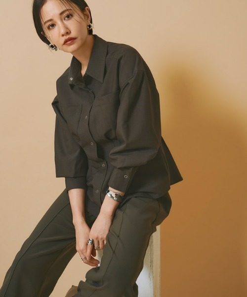 RASW（ラス）の「[RASW]ウエストタックシャツ（シャツ/ブラウス・レディース・ダークブラウン/ブラック・M/L）」の15枚目の写真