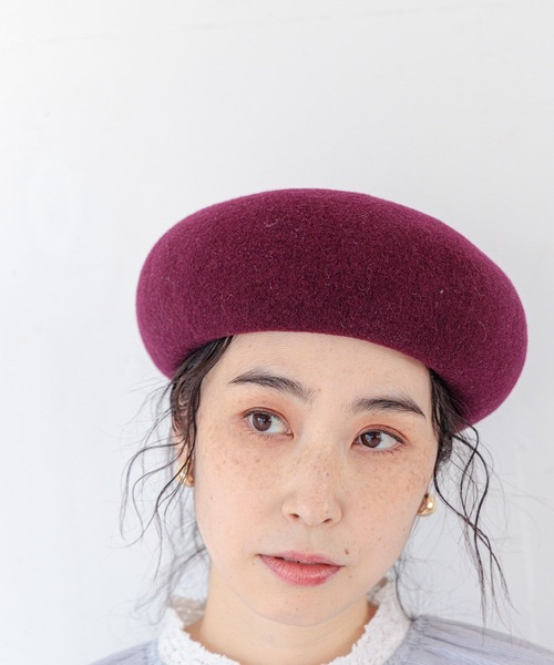 studio CLIP（スタディオクリップ）の「ふんわり綺麗ベレー（ハンチング/ベレー帽・レディース・ボルドー/イエロー/ベージュ/ブルー/ブラック/キャメル/ライトブルー・FREE）」の8枚目の写真