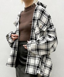 ツイードチェックシャツジャケット