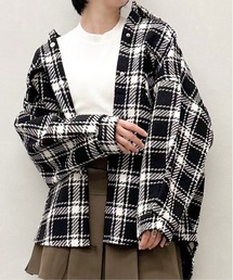 ツイードチェックシャツジャケット