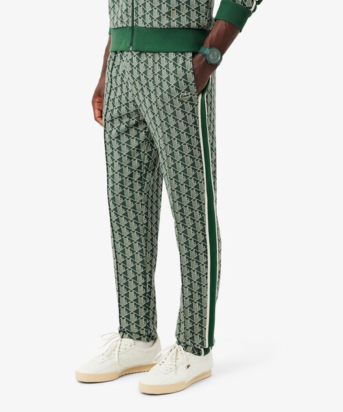 【即売り格安】LACOSTEモノグラムパンツ サイドテーピングモノグラムジャカードトラックパンツ