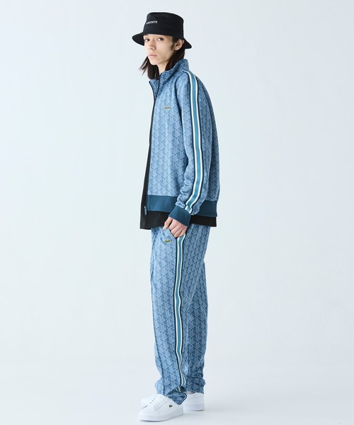 *LACOSTE サイドライン モノグラムジャガード トラックパンツ 40 サイドテーピングモノグラムジャカードトラックパンツ