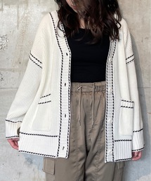 one way | 【ZOZO先行予約】配色ステッチカーディガン(カーディガン/ボレロ)