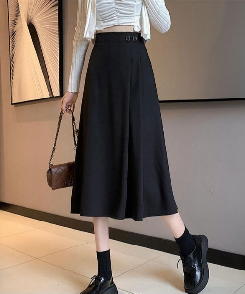 urge:(アージコロン )の「【URGE:】タック スカート ミモレ丈(スカート・レディース・ブラウン/ブラック/アイボリー/カーキ・SMALL/MEDIUM/LARGE)」の9枚目の写真