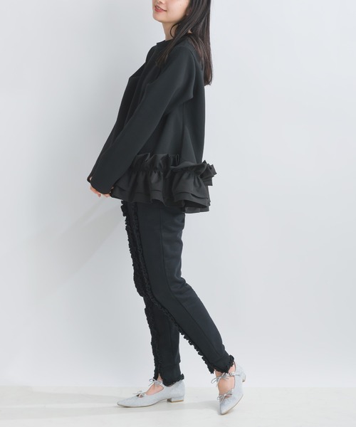 PICCIN（ピッチン）の「【WEB限定】 ダンボールニット 裾フリル 長袖プルオーバー（Tシャツ/カットソー・レディース・オフホワイト/ブラック/グレー・M/L）」の17枚目の写真