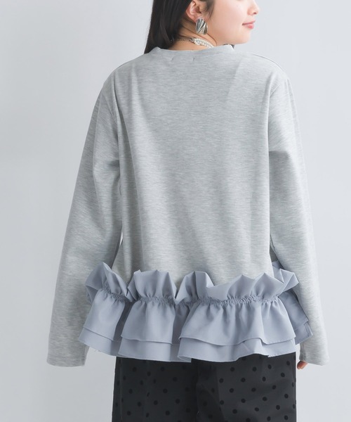 PICCIN（ピッチン）の「【WEB限定】 ダンボールニット 裾フリル 長袖プルオーバー（Tシャツ/カットソー・レディース・オフホワイト/ブラック/グレー・M/L）」の20枚目の写真