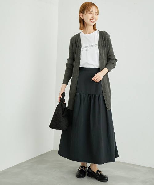 ROPE' PICNIC（ロペピクニック）の「ミドル丈ニットカーディガン（カーディガン/ボレロ・レディース・オフホワイト/チャコールグレー/ブラウン・38）」の4枚目の写真