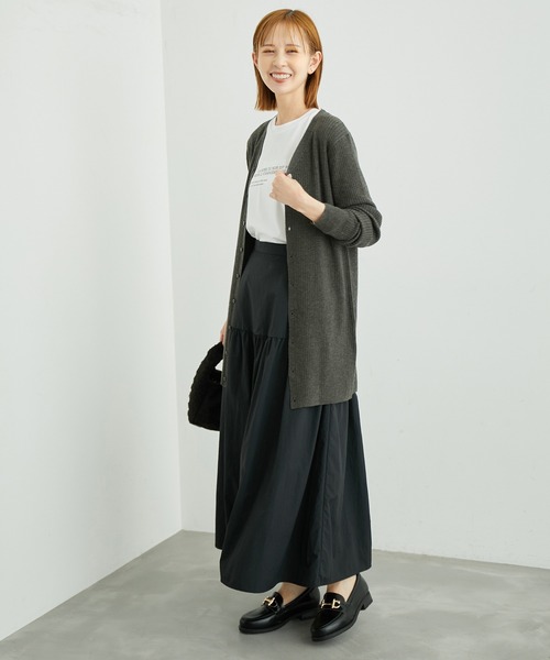 ROPE' PICNIC（ロペピクニック）の「ミドル丈ニットカーディガン（カーディガン/ボレロ・レディース・オフホワイト/チャコールグレー/ブラウン・38）」の6枚目の写真