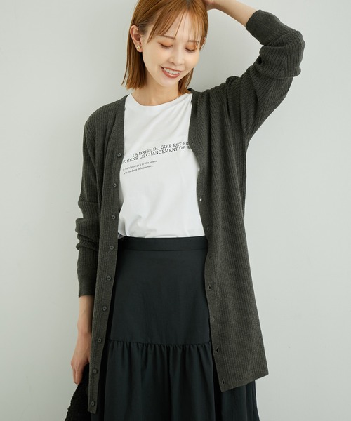 ROPE' PICNIC（ロペピクニック）の「ミドル丈ニットカーディガン（カーディガン/ボレロ・レディース・オフホワイト/チャコールグレー/ブラウン・38）」の7枚目の写真