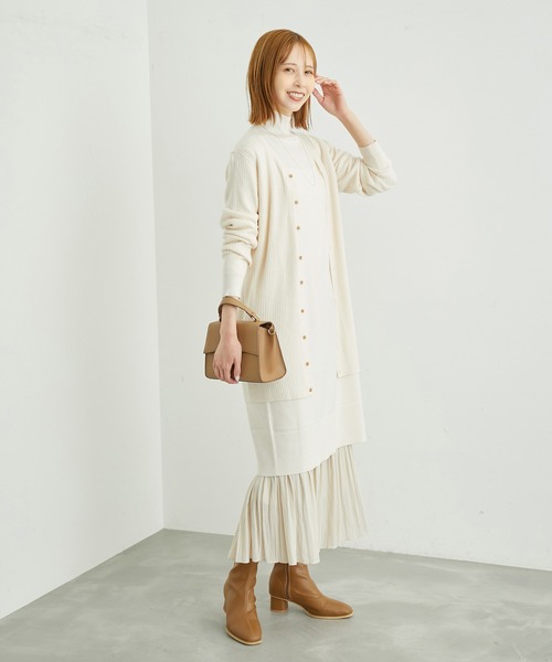 ROPE' PICNIC（ロペピクニック）の「ミドル丈ニットカーディガン（カーディガン/ボレロ・レディース・オフホワイト/チャコールグレー/ブラウン・38）」の8枚目の写真