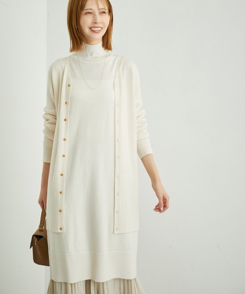 ROPE' PICNIC（ロペピクニック）の「ミドル丈ニットカーディガン（カーディガン/ボレロ・レディース・オフホワイト/チャコールグレー/ブラウン・38）」の9枚目の写真