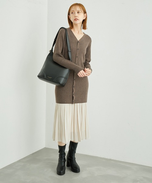 ROPE' PICNIC（ロペピクニック）の「ミドル丈ニットカーディガン（カーディガン/ボレロ・レディース・オフホワイト/チャコールグレー/ブラウン・38）」の19枚目の写真