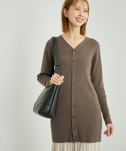ROPE' PICNIC（ロペピクニック）の「ミドル丈ニットカーディガン（カーディガン/ボレロ・レディース・オフホワイト/チャコールグレー/ブラウン・38）」の20枚目の写真