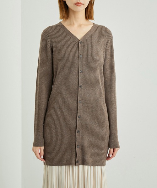ROPE' PICNIC（ロペピクニック）の「ミドル丈ニットカーディガン（カーディガン/ボレロ・レディース・オフホワイト/チャコールグレー/ブラウン・38）」の18枚目の写真