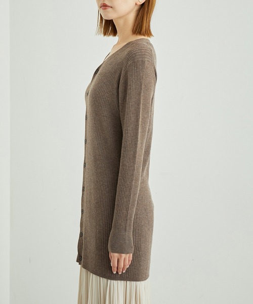 ROPE' PICNIC（ロペピクニック）の「ミドル丈ニットカーディガン（カーディガン/ボレロ・レディース・オフホワイト/チャコールグレー/ブラウン・38）」の22枚目の写真