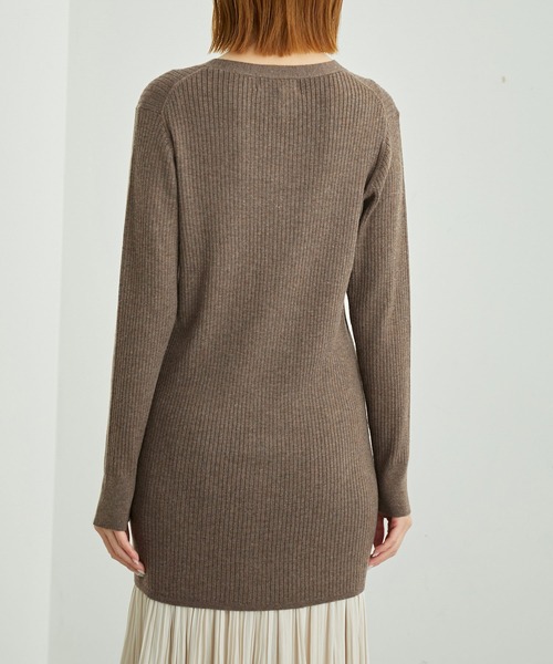 ROPE' PICNIC（ロペピクニック）の「ミドル丈ニットカーディガン（カーディガン/ボレロ・レディース・オフホワイト/チャコールグレー/ブラウン・38）」の17枚目の写真