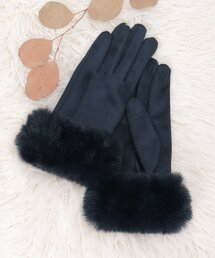 ファー」に該当する手袋（ブルー・ネイビー/青色系）ファッション通販