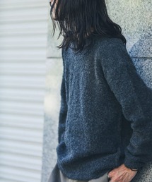 ウール混ブークレニットプルオーバー