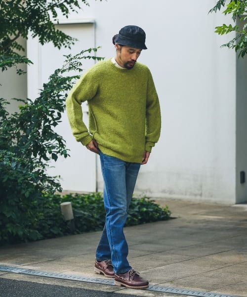 URBAN RESEARCH Sonny Label（アーバンリサーチサニーレーベル）の「ウール混ブークレニットプルオーバー（ニット/セーター・メンズ・ネイビー/グレー/チャコールグレー/グリーン/マスタード・MEDIUM/LARGE）」の13枚目の写真