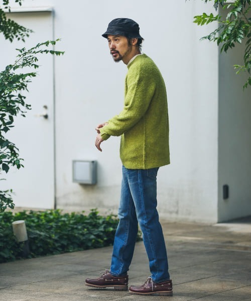 URBAN RESEARCH Sonny Label（アーバンリサーチサニーレーベル）の「ウール混ブークレニットプルオーバー（ニット/セーター・メンズ・ネイビー/グレー/チャコールグレー/グリーン/マスタード・MEDIUM/LARGE）」の14枚目の写真