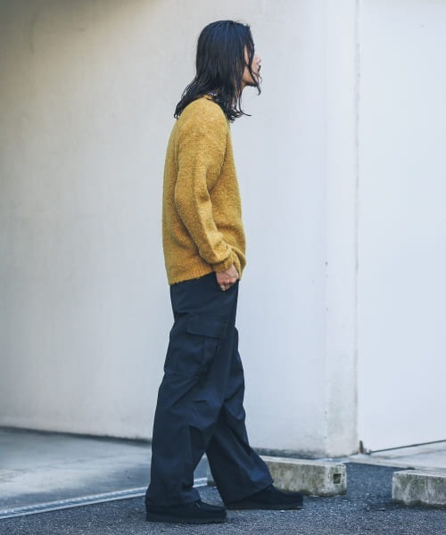 URBAN RESEARCH Sonny Label（アーバンリサーチサニーレーベル）の「ウール混ブークレニットプルオーバー（ニット/セーター・メンズ・ネイビー/グレー/チャコールグレー/グリーン/マスタード・MEDIUM/LARGE）」の18枚目の写真