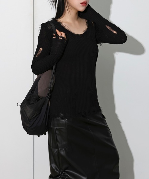 FOLLOWIN(フォロウィン)の「ストレートストリングシャーリングカーゴロングスカート(スカート・レディース・グレー/ブラック/カーキ・SMALL/X-LARGE/MEDIUM/LARGE)」の9枚目の写真